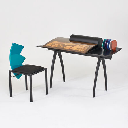 Saporiti, ‘Flip-top desk and chair’, 1990s