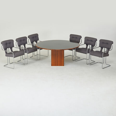 Mariani & Pace, ‘Artona dining table, together with six arm chairs’, 1970s/80s