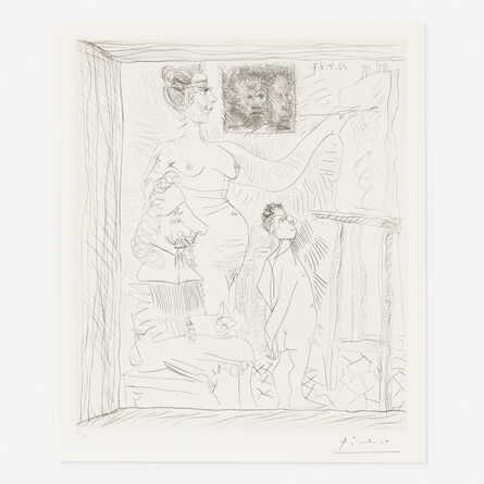 Pablo Picasso, ‘L'Inspiration Travaille et le Peintre se Tourne les Pouces’, 1967