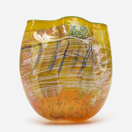Dale Chihuly, ‘Yellow Soft Cylinder with Green Lip Wrap’, 1993