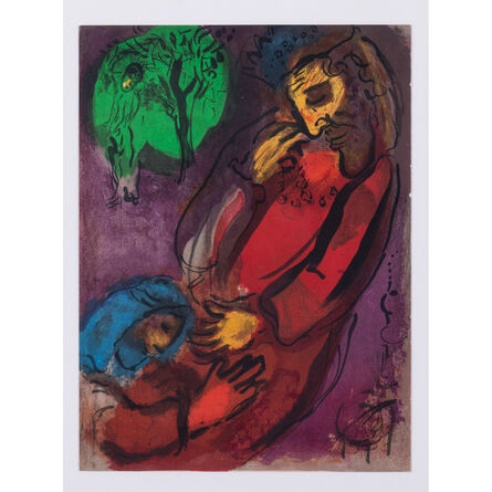 Marc Chagall, ‘Angel of Paradise, David and Absalon, David on harp, Moses, The Prophet Daniel and the Lion (5 lithographs)’, 1956
