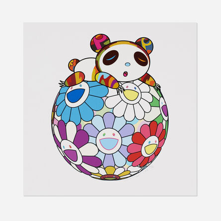 Takashi Murakami, ‘Atop a Ball of Flowers, a Panda Cub Sleeps Soundly’, 2020