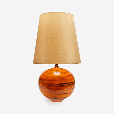 ‘Large Orange-Glazed Pottery Lamp’