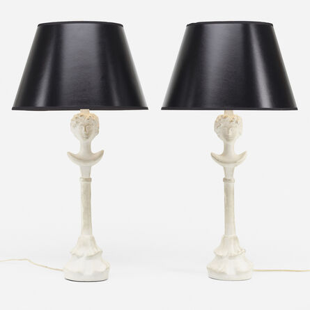 After Alberto Giacometti, ‘Tete de Femme table lamps, pair’, c. 1975