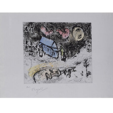 Marc Chagall, ‘Les coqs sur le toit’, 1968