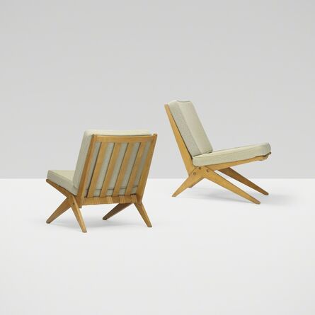 Pierre Jeanneret, ‘Scissor lounge chairs, pair’, 1949