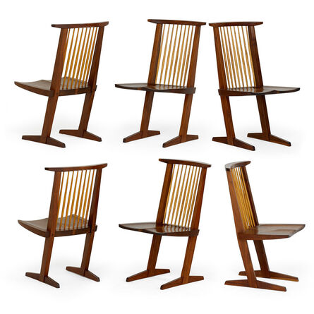 Nakashima Studio, ‘Set of six Conoid dining chairs, New Hope, PA’, 1966