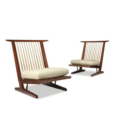 George Nakashima, ‘Pair of Conoid Cushion Chairs, New Hope, Pennsylvania’, 1980