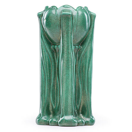 Teco, ‘Floriform vase, rare semi-matte green crystalline glaze, Terra Cotta, IL’, ca. 1910
