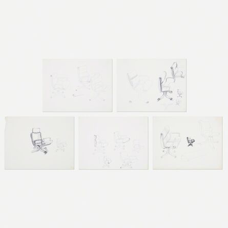 Charles Pollock (1930-2013), ‘collection of five sketches for a chair design’, 1975