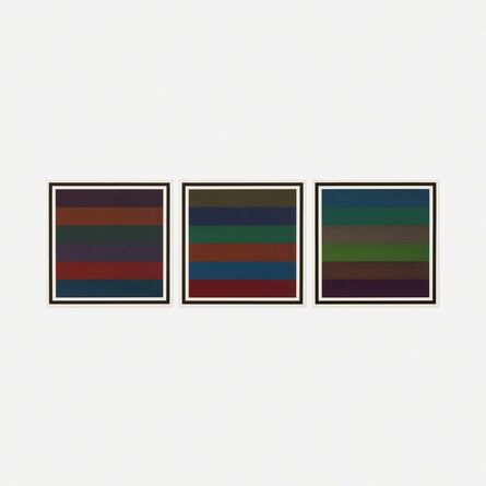 Sol LeWitt, ‘Horizontal Bands with Colors Superimposed (triptych)’, 1988