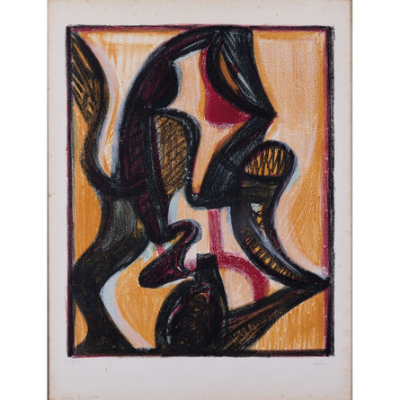 Jean-Michel Atlan, ‘Composition fond jaune’, Circa 1960