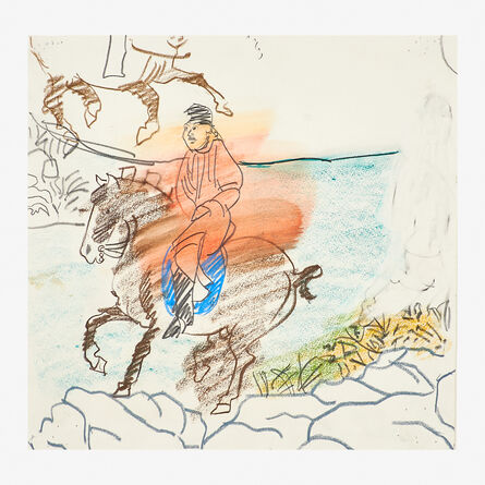 Larry Rivers, ‘Untitled (Sketch for Chinese Information: Red Male Rider)’, 1980
