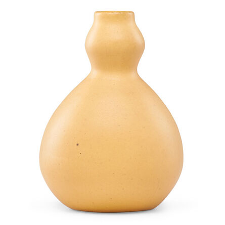 Van Briggle, ‘Early gourd vase, mustard yellow glaze, Colorado Springs, CO’, 1905