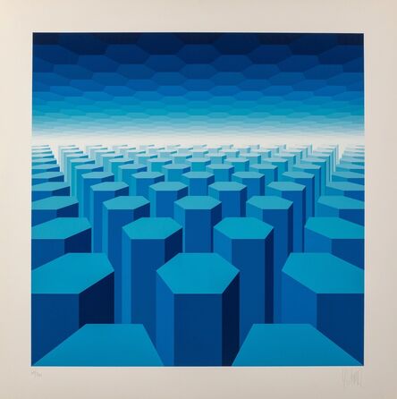 Yvaral, ‘50 Shades of Blue’, c. 1970