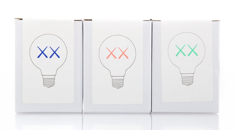 KAWS, ‘Light Bulb Set (Red, Purple, and Green), for The Standard’, 2011, Ephemera or Merchandise, Colored light bulbs, Heritage Auctions