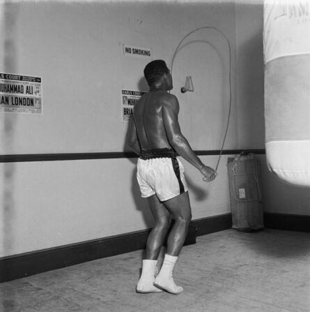 James Barnor, ‘Mohammed Ali preparing his fight against Brian London (Trainer Angelo Dundee and coach, Eddie Futch), Earls Court, London, August 1966’, 2019