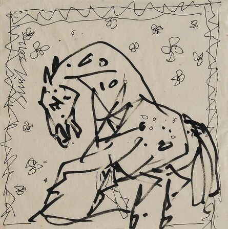 Sunil Das, ‘Horse, Ink on Paper by Indian Artist Sunil Das "In STock"’, 2012