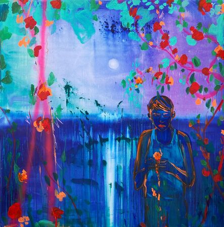 Omar Mahfoudi, ‘Le garçon aux fleurs orange’, 2023