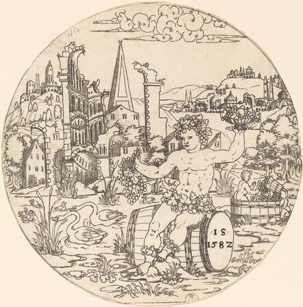 Master S, ‘Bacchus Seated in a Landscape’, 1582