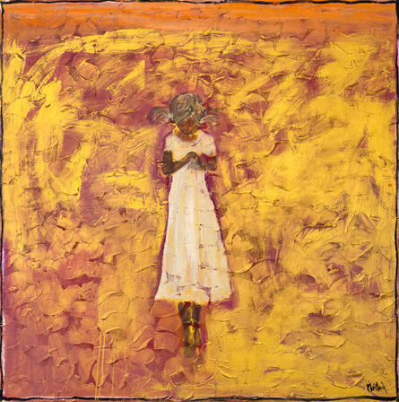 John Maitland, ‘Girl in White on Gold’, 2023