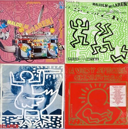 Keith Haring, ‘Original Keith Haring Record Art: set of 4 (1980s Keith Haring album cover art)’, 1982-1987
