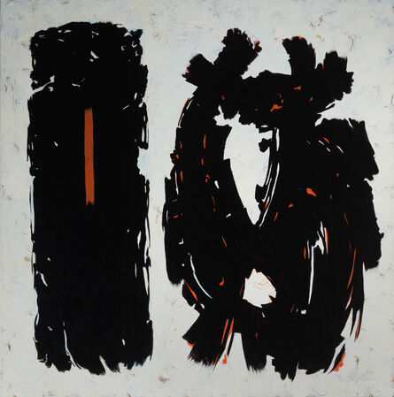 Helen Bellaver, ‘Old Warriors - Contemporary Abstract Painting with Beautiful Mark Making (Black+White+Red)’, 2022