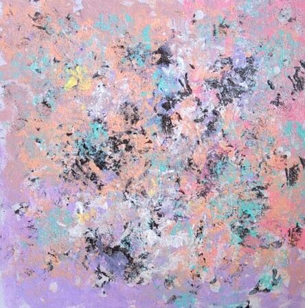 Harold Richter, ‘Lila Blue Pink Black Abstract Art, Impressionism, Richter Style ’, 2024