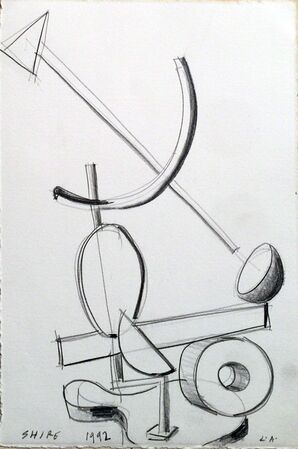 Untitled (Drawing for a solo sculpture exhibition at the David Lawrence Gallery 1992) Original Drawing