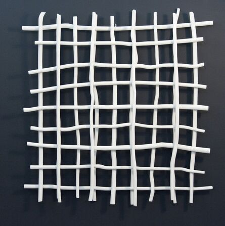 Shayne Dark, ‘Gridlock II - bright, white, intersecting, grid, bent aluminum wall sculpture’, 2013