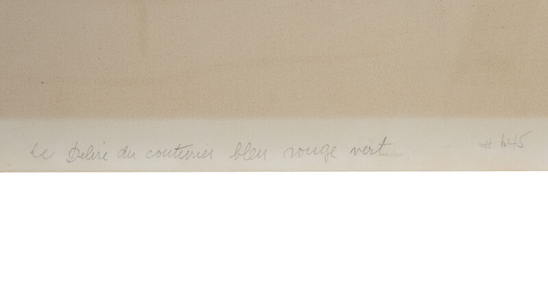 Joan Miró, ‘Le Delire Du Couterier - bleu, rouge, vert’, 1969, Print, Color lithograph on wove paper under Plexiglas, Editions Maeght, Paris, pub., John Moran Auctioneers
