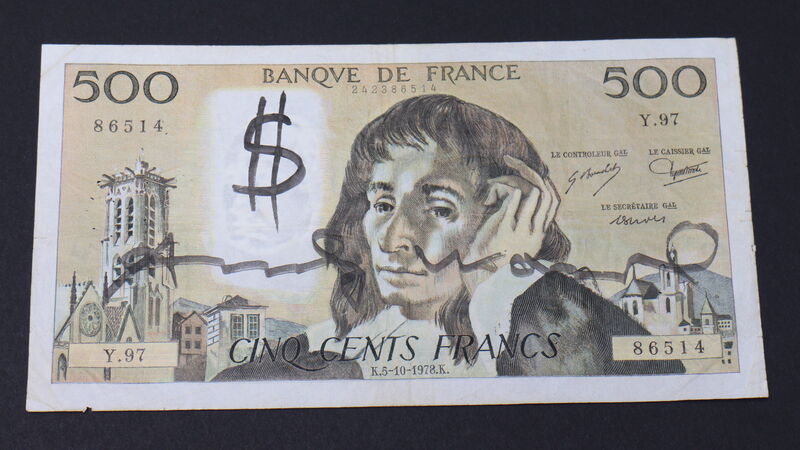 Andy Warhol, ‘Untitled (Cinq cents francs)’, ca. 1978, Other, Signed 500 francs bill, EF ARTE