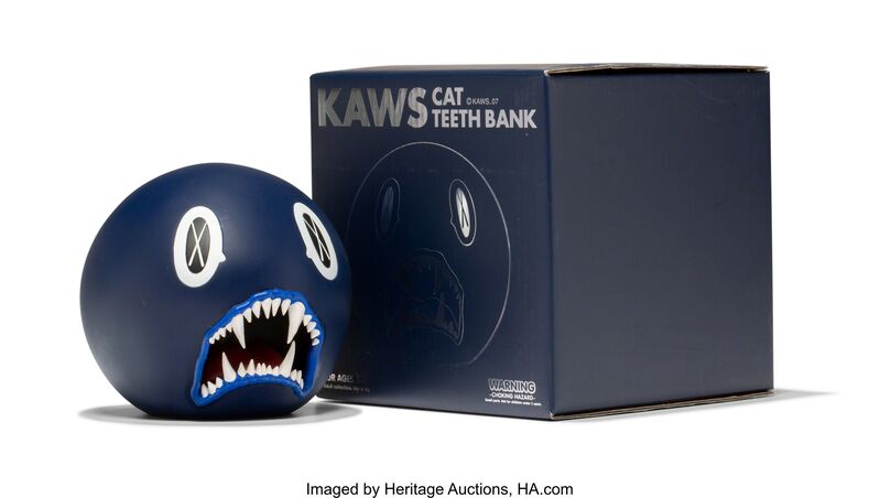 KAWS, ‘Cat Teeth Bank (Navy)’, 2007, Sculpture, Painted cast vinyl, Heritage Auctions