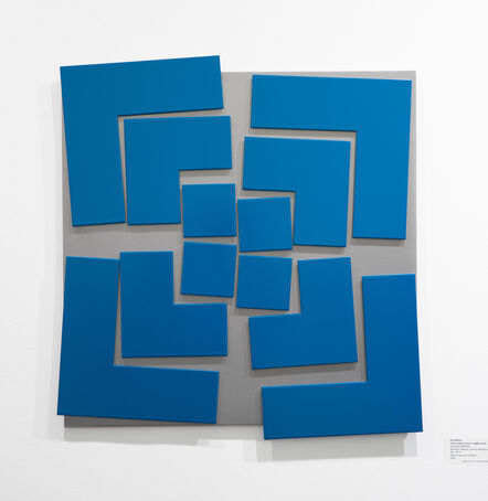 Vera Molnar, ‘Carré coupé en 12 à angles droits - Bleu’, 2019