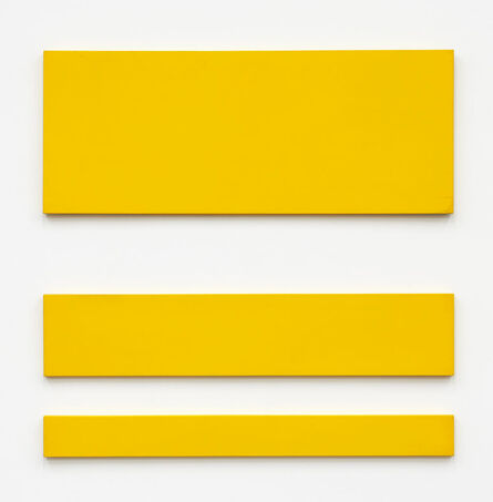 Paul Mogensen, ‘no title (cadmium light yellow separated rectangles, three part horizontal)’, 1967
