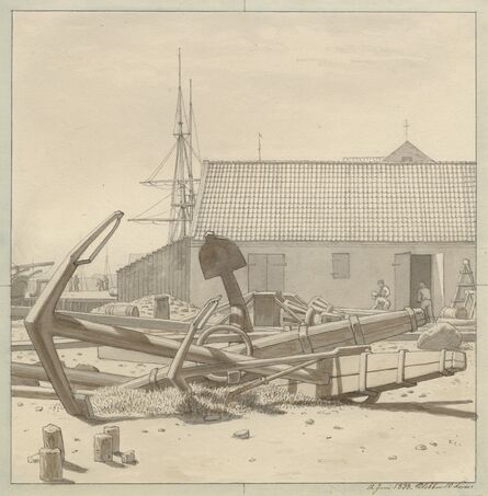 Christoffer Wilhelm Eckersberg, ‘Anchors at Larsen's Yard’, 1835