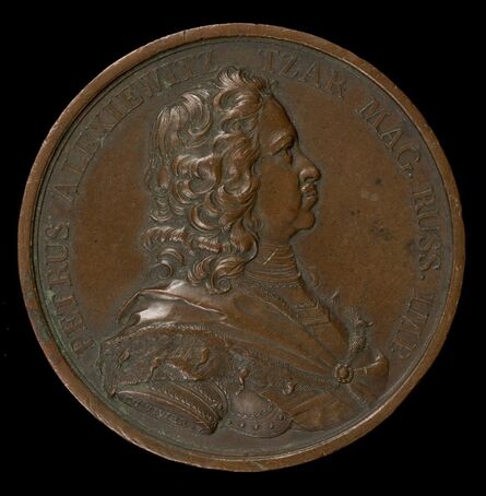Jean Duvivier, ‘Peter the Great, 1672-1725, Czar of Russia 1682 [obverse]’, 1717