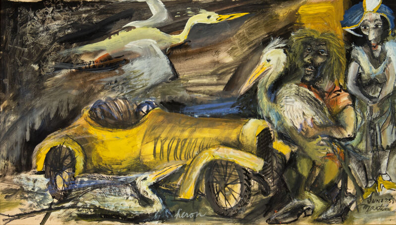 James Martin, ‘Heron’, 1981, Painting, Gouache on paper, Foster/White Gallery