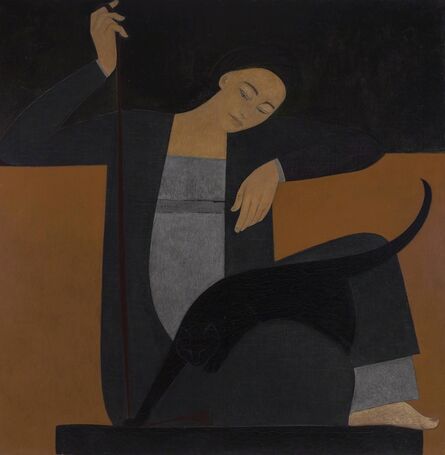 Will Barnet, ‘Woman, Cat and String’, 1962
