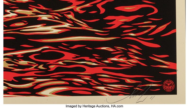Shepard Fairey, ‘Dark Wave/Rising Sun, for Tsunami Victims’, 2011, Print, Screenprint in colors on speckled paper, Heritage Auctions