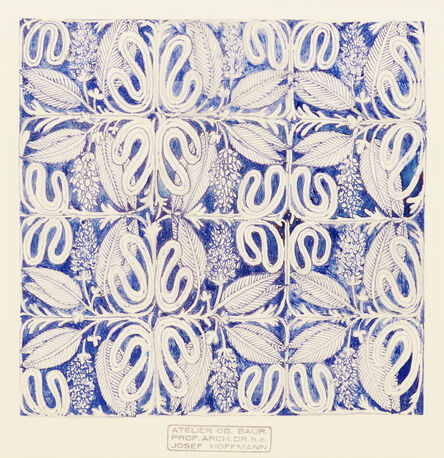 Josef Hoffmann, ‘Blue Floral Design’, 1890-1910