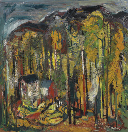 Avinash Chandra, ‘Untitled (Houses in the forest)’, ca. 1950
