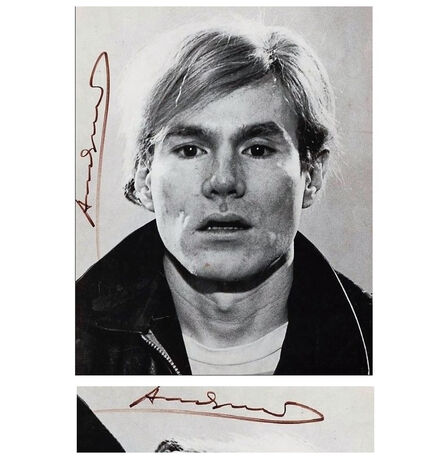 Andy Warhol, ‘“Andy Warhol” (left), SIGNED Cover (only), from Exhibition Catalogue, New York Graphic Society’, 1970