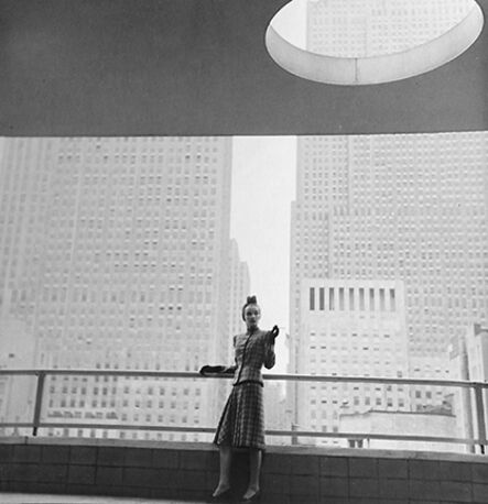 Louise Dahl-Wolfe, ‘Rita Touhy on Balcony of the MoMA’, 1940