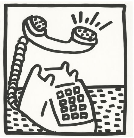 Keith Haring, ‘Keith Haring (untitled) telephone lithograph 1982 ’, 1982