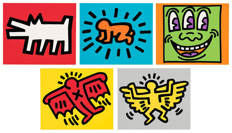 Keith Haring, ‘Icons (Portfolio)’, 1990, Print, Set of five silkscreens with embossing, Pace Prints