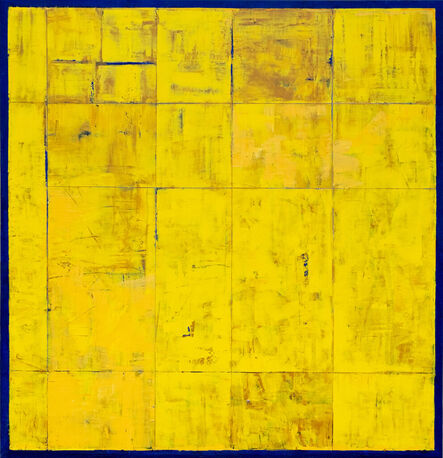 David Sorensen, ‘Amida - large, bright, colorful, yellow, abstract grid, modernist, oil on canvas’, 1995