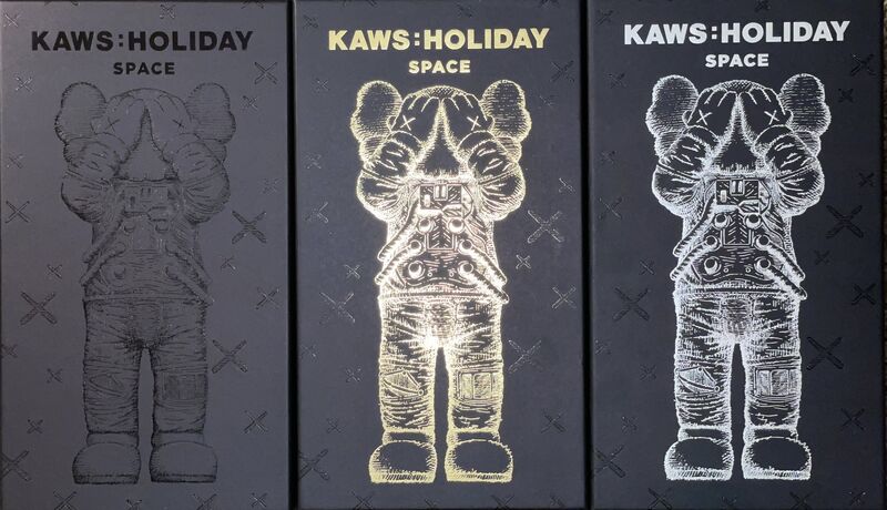 KAWS, ‘KAWS SPACE HOLIDAY SET GOLD, BLACK, SILVER Contemporary Street Art ’, 2020, Ephemera or Merchandise, Polyurethane Figure, New Union Gallery