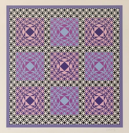Victor Vasarely, ‘Purple Squares’, 1986