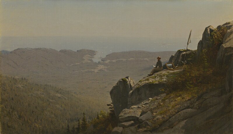 Sanford Robinson Gifford, ‘The Artist Sketching at Mount Desert, Maine’, 1864-1865, Painting, Oil on canvas, National Gallery of Art, Washington, D.C.